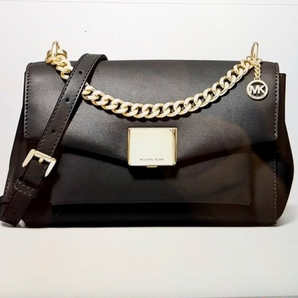 Michael Kors Lita Small Leather Crossbody Bag 35T0GXPC1O Black